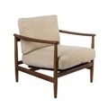Todd Gepolsterter Sessel / Bouclé-Stoff & Holz - Pols Potten beige en textil/holz