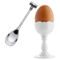 ALESSI, Alessi Dressed Eierbecher mit Eierlöffel weiß