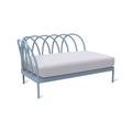 Les Arcs Sofa 2 Sitzer / L 153 cm - Winkel rechts / Aluminium - Kissen inbegriffen - Unopiu blau en metall