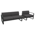 Bellevie Sofa / n° 1 B - L 275 cm - Stoff graphit - Fermob grau en metall/textil