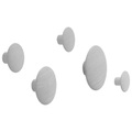 Muuto, The Dots Wood Wandhaken / 5er Set - Muuto grau en holz