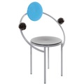 Memphis Milano, First Sessel von Michele De Lucchi / 1983 - Memphis Milano blau/schwarz/metall en metall/holz