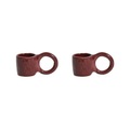 Petite Friture, Donut Small Espressotasse / Ø 6 x H 5,5 cm - 2er-Set - Petite Friture rot en keramik
