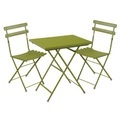 Arc en Ciel Tisch und Sitzgarnitur Set aus 2 Stühlen + 1 Tisch (70 x 50 cm) - Emu grün en metall