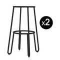 Maiori, Huggy Barhocker / H 75 cm - 2er-Set - Maiori schwarz en metall
