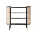Mos Regal / L 136 x H 140 cm - Rohrgeflecht & Holz - Wiener GTV Design schwarz/beige en faser/holz