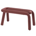 Moustache, Gepolsterte Bank Bold textil rot braun / Stoff ? L 100 cm - Moustache rot en textil