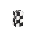 Check Small Kerze / 1 Docht - H 8 cm - & klevering weiß/schwarz en wachs