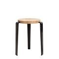 Lou Stappelbarer Hocker / H 45 cm - Stahl & Eiche - TIPTOE schwarz/holz natur en metall/holz