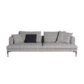 Lirico Sofa / 3-Sitzer - L 240 cm - Driade weiß/schwarz en metall/textil
