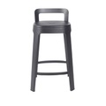 Ombra Counter Barhocker / Mit Rückenlehne - H 65 cm - RS BARCELONA schwarz en metall