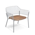 Lyze Lounge Sessel / Sitzfläche Teakholz - Emu grau/holz natur en metall/holz