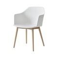 Rely HW76 Sessel / Recycling-Kunststoff & Holzbeine - &tradition weiß en plastikmaterial