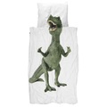 Dinosaurus Rex Bettwäsche-Set für 1 Person / 140 x 200 cm - Snurk grün en textil