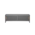 B2 Bas Perforé TV Möbel / 120 x H 51 cm - Griffe aus Eiche - Tolix grau en metall