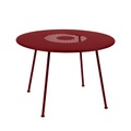 Fermob, Runder Tisch Lorette metall rot / Ø 110 cm - perforiertes Metall - Fermob rot en metall
