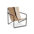 Desert Kindersessel / Gestell schwarz - Plastikflaschen-Recycling - Ferm Living weiß/beige en textil