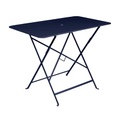 Bistro Klapptisch / 97 x 57 cm - für 4 Personen - mit Sonnenschirmloch - Fermob blau en metall
