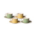 Pols Potten, Chess Teetasse / 200 ml - Mit Untertasse / 4er-Set - Pols Potten gelb/grün en keramik