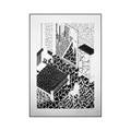 Memphis Milano, Drawing for Interior 2 Poster / Siebdruck by George J. Sowden, 1983 - Limitierte, signierte Ausgabe - Memphis Milano weiß/schwarz en papierfaser
