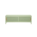 B2 Bas Perforé TV Möbel / 120 x H 51 cm - Griffe aus Eiche - Tolix grün en metall