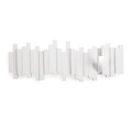 Sticks Wandgarderobe / 5 ausklappbare Garderobenhaken - L 48 cm - Umbra weiß en plastikmaterial