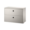 String® System Kiste / 2 Schubladen - L 58 x T 30 cm - String Furniture beige en holz