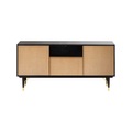 TV Möbel / L 160 x H 80 cm - Naturfaser & Lack - RED Edition schwarz en faser/holz