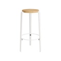 Lou Stappelbarer Hocker / H 45 cm - Stahl & Eiche - TIPTOE weiß/holz natur en metall/holz