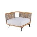 Welcome Sofa modulierbar / Modul Armlehne rechts - L 90 cm / Teakholz & Seil - Unopiu weiß/holz natur en textil/holz