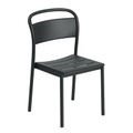 Linear Stapelbarer Stuhl / Stahl - Muuto schwarz en metall