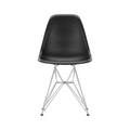 Stuhl RE DSR - Eames Plastic Side Chair plastikmaterial schwarz / (1950) - Beine verchromt / recycelt - Vitra schwarz en plastikmaterial