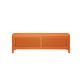 B2 Bas Perforé TV Möbel / 120 x H 51 cm - Griffe aus Eiche - Tolix orange en metall