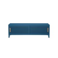B2 Bas Perforé TV Möbel / 120 x H 51 cm - Griffe aus Eiche - Tolix blau en metall