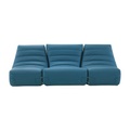 Gartensofa 3-Sitzer Saparella leder blau (1965) / Kunstleder / 3 Elemente - L 222 cm - Cinna blau en leder