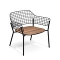 Lyze Lounge Sessel / Sitzfläche Teakholz - Emu schwarz/holz natur en metall/holz