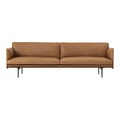 Muuto, Outline Sofa / 3-Sitzer - L 220 cm - Leder - Muuto braun en leder