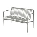 Palissade Bank mit Rückenlehne / L 128 cm - R & E Bouroullec - Hay grau en metall