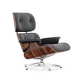 Lounge Chair Drehsessel / Eames, 1956 - Palissander / Drehbar - Vitra schwarz/holz natur en leder/holz