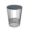 Ernestin Beistelltisch / Zeitungsständer - Ø 35 x H 44 cm - Hartô schwarz en metall/holz
