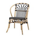 Sessel / Rattan - Bloomingville schwarz/beige en faser/holz