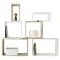 Stacked Regal großes rechteckiges Modul - Muuto weiß en holz