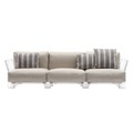 Pop outdoor Sofa / 3-Sitzer - L 255 cm - Kartell beige/transparent en plastikmaterial/textil