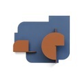 Urba 04 Wandgarderobe / 2 Kleiderhaken - Presse citron blau/orange en metall