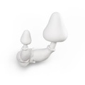 Mushroom Wandgarderobe / 2 Pilz-Garderobenhaken - H 20 cm - Seletti weiß en plastikmaterial