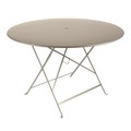Bistro Klapptisch / Ø 117 cm - 6/8 personnes - Trou parasol - Fermob beige en metall
