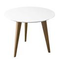 Couchtisch Lalinde Ronde holz weiß ronde - klein Ø 45 cm / Tischbeine aus Holz - Sentou Edition weiß en holz