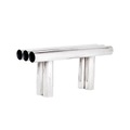 Septem Bank / Aluminiumrohre - L 100 cm - Axel Chay grau/silber/metall en metall