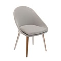 Vanity Gepolsterter Sessel / Textil & Teakholz - Vlaemynck grau en textil