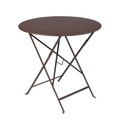Bistro Klapptisch Ø 77cm - Klapptisch - Mit Loch für Sonnenschirm - Fermob braun en metall